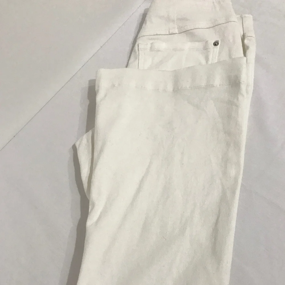 INC High-waisted Ivory Flared/bell bottom Stretch Jeans - Picture 2 of 7